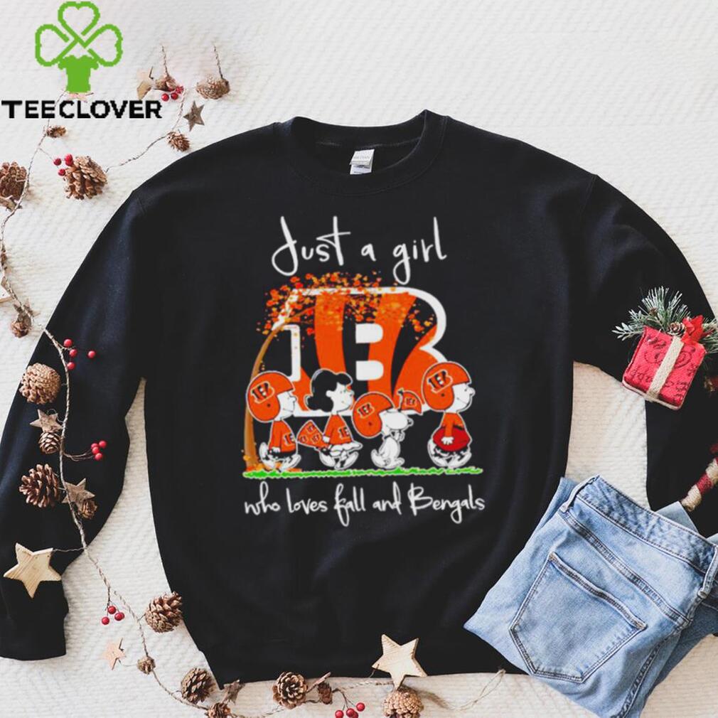 Peanuts Cartoon Just A Girl Who Loves Fall And Bengals Shirt Peanuts Cartoon Just A Girl Who Loves Fall And Bengals Shirt