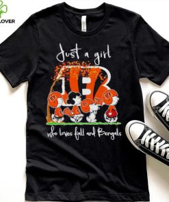 Peanuts Cartoon Just A Girl Who Loves Fall And Bengals Shirt 1 Peanuts Cartoon Just A Girl Who Loves Fall And Bengals Shirt