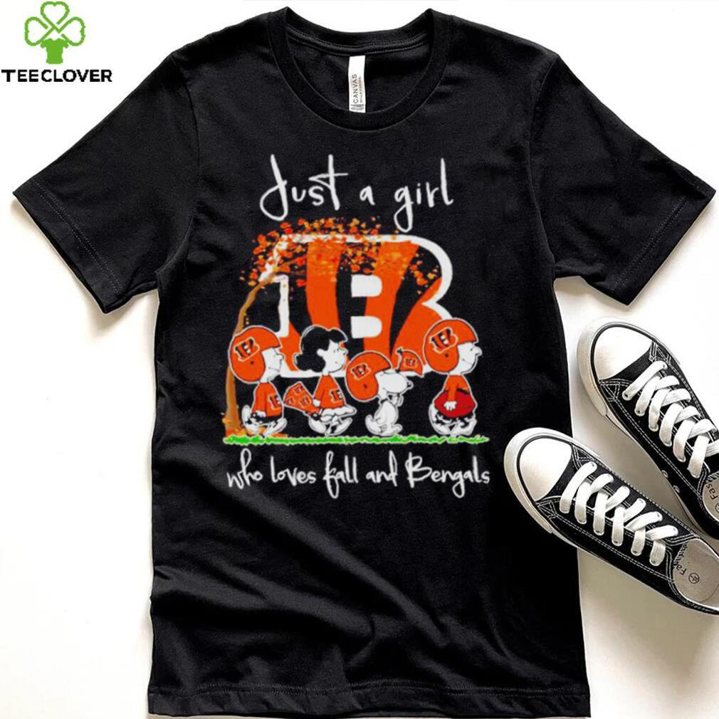 Peanuts Cartoon Just A Girl Who Loves Fall And Bengals Shirt Peanuts Cartoon Just A Girl Who Loves Fall And Bengals Shirt