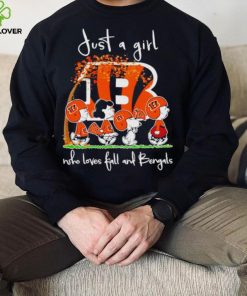Peanuts Cartoon Just A Girl Who Loves Fall And Bengals Shirt 2 Peanuts Cartoon Just A Girl Who Loves Fall And Bengals Shirt