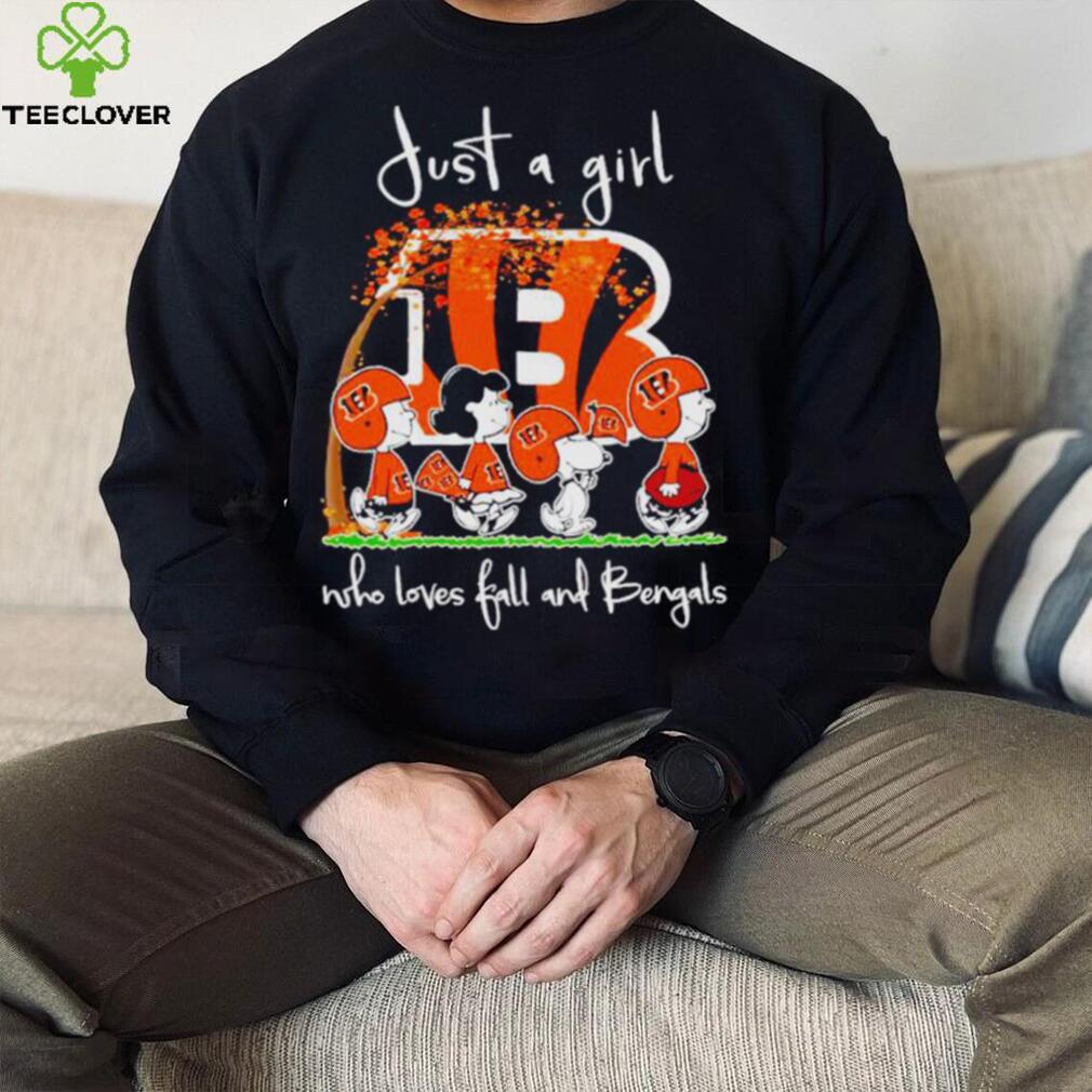Peanuts Cartoon Just A Girl Who Loves Fall And Bengals Shirt Peanuts Cartoon Just A Girl Who Loves Fall And Bengals Shirt