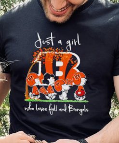 Peanuts Cartoon Just A Girl Who Loves Fall And Bengals Shirt 3 Peanuts Cartoon Just A Girl Who Loves Fall And Bengals Shirt