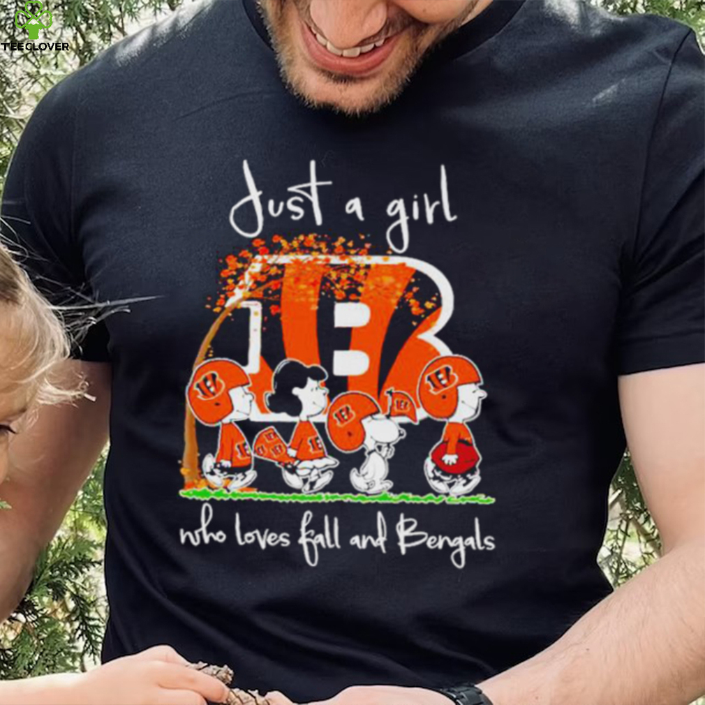 Peanuts Cartoon Just A Girl Who Loves Fall And Bengals Shirt Peanuts Cartoon Just A Girl Who Loves Fall And Bengals Shirt