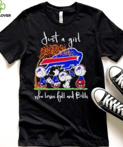 Peanuts Cartoon Just A Girl Who Loves Fall And Bills Shirt 1 Peanuts Cartoon Just A Girl Who Loves Fall And Bills Shirt