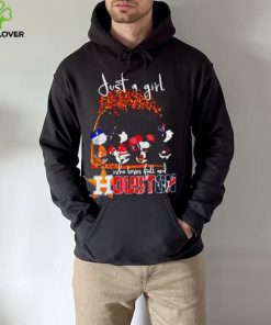 Peanuts Cartoon Just A Girl Who Loves Fall And Houston Astros Texas And Rockets Shirt