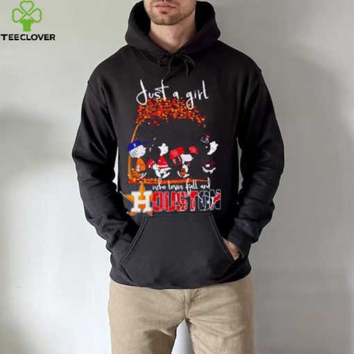Peanuts Cartoon Just A Girl Who Loves Fall And Houston Astros Texas And Rockets Shirt