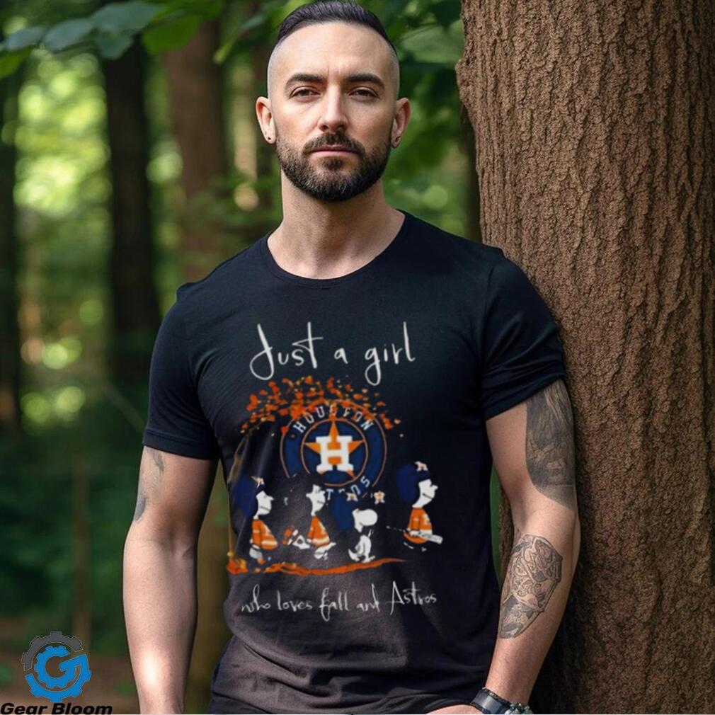 Peanuts Character Just A Girl Who Loves Fall And Houston Astros 2023 Shirt Peanuts Character Just A Girl Who Loves Fall And Houston Astros 2023 Shirt