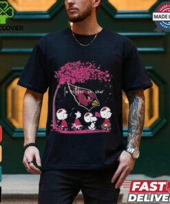 Peanuts Characters Arizona Cardinals In October We Wear Pink 2024 Shirt