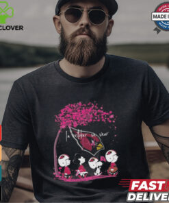 Peanuts Characters Arizona Cardinals In October We Wear Pink 2024 Shirt
