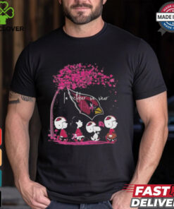 Peanuts Characters Arizona Cardinals In October We Wear Pink 2024 Shirt