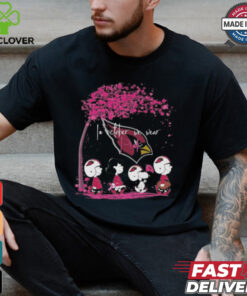Peanuts Characters Arizona Cardinals In October We Wear Pink 2024 Shirt