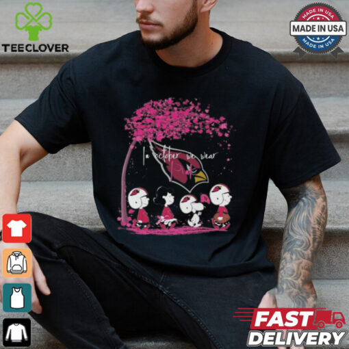 Peanuts Characters Arizona Cardinals In October We Wear Pink 2024 Shirt
