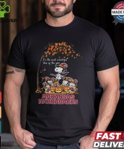 Peanuts Characters Arkansas Razorbacks Halloweens It’s The Most Wonderful Time Of The Year Shirt