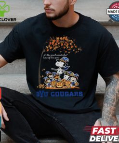 Peanuts Characters BYU Cougars Halloweens It’s The Most Wonderful Time Of The Year Shirt