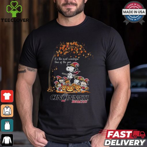 Peanuts Characters Cincinnati Bearcats Halloweens It’s The Most Wonderful Time Of The Year Shirt