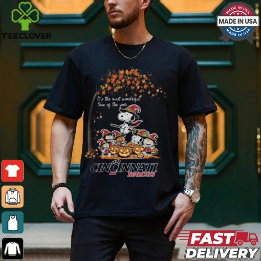 Peanuts Characters Cincinnati Bearcats Halloweens It’s The Most Wonderful Time Of The Year Shirt