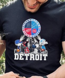 Peanuts Characters Detroit Sports Teams City Walking Shirt 1 Peanuts Characters Detroit Sports Teams City Walking Shirt