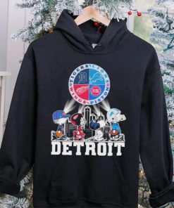 Peanuts Characters Detroit Sports Teams City Walking Shirt 2 Peanuts Characters Detroit Sports Teams City Walking Shirt