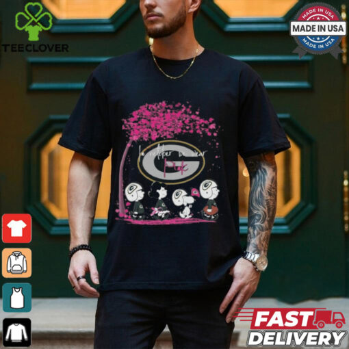 Peanuts Characters Green Bay Packers In October We Wear Pink 2024 Shirt
