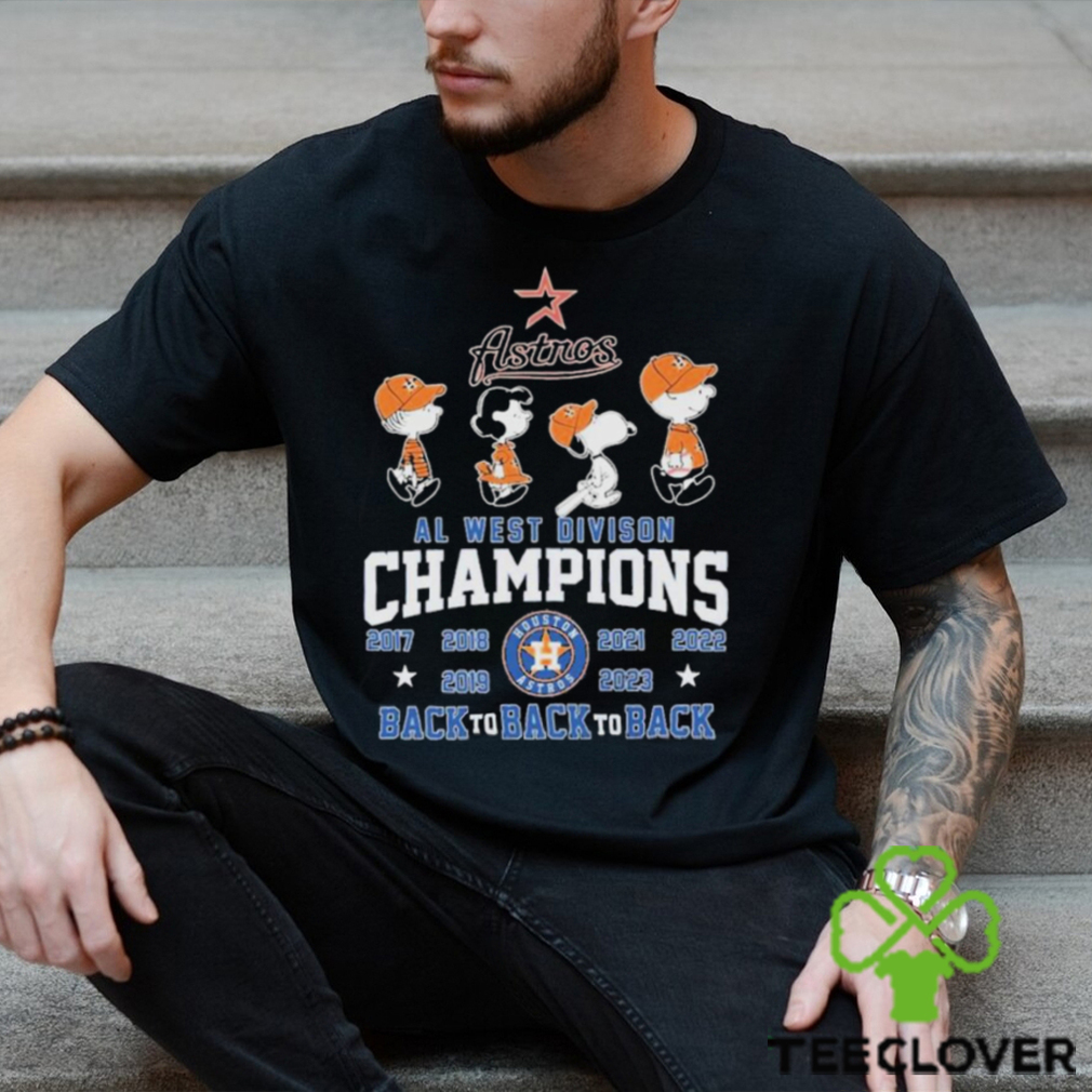 Peanuts Houston Astros AL West Division Champions back to back to back shirt  - Limotees