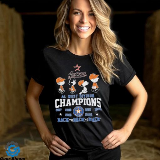 Peanuts Characters Houston Astros AL West Division Champions Back To Back To Back Shirt