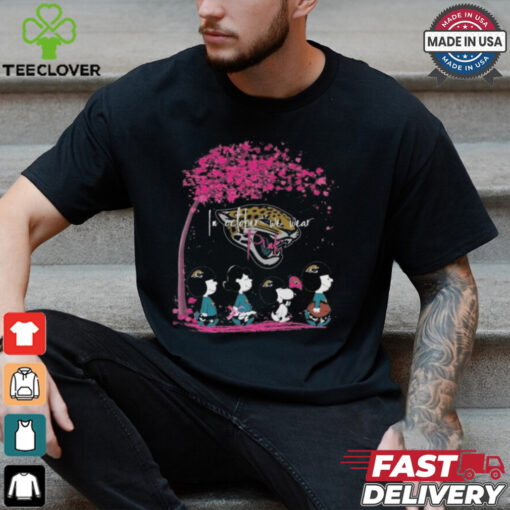 Peanuts Characters Jacksonville Jaguars In October We Wear Pink 2024 Shirt