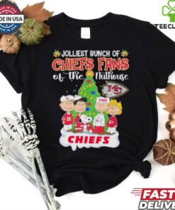 Peanuts Characters Jolliest Bunch Of Kc Chiefs Fans Of The Nuthouse Christmas Shirt