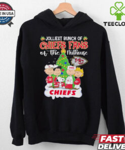 Peanuts Characters Jolliest Bunch Of Kc Chiefs Fans Of The Nuthouse Christmas Shirt