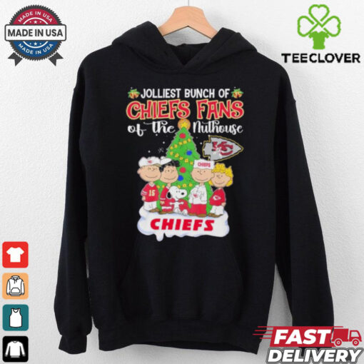 Peanuts Characters Jolliest Bunch Of Kc Chiefs Fans Of The Nuthouse Christmas Shirt