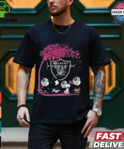 Peanuts Characters Las Vegas Raiders In October We Wear Pink 2024 Shirt
