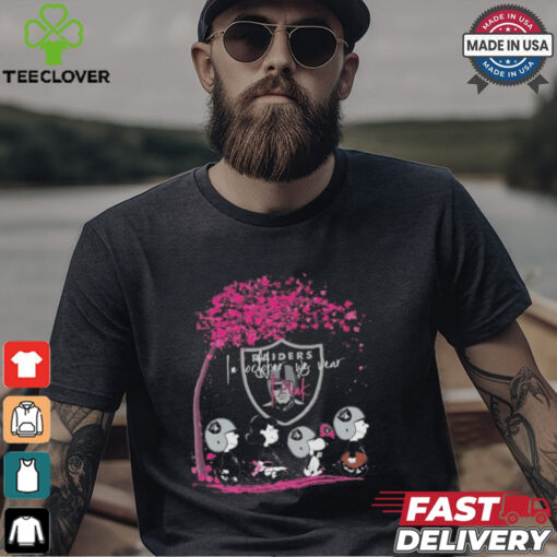 Peanuts Characters Las Vegas Raiders In October We Wear Pink 2024 Shirt