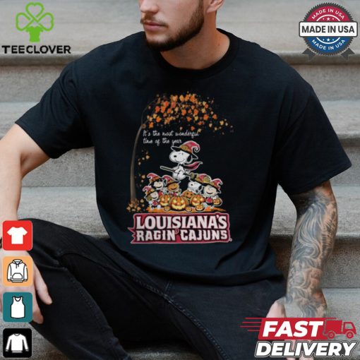 Peanuts Characters Louisiana Ragin’ Cajuns Halloweens It’s The Most Wonderful Time Of The Year Shirt