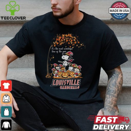 Peanuts Characters Louisville Cardinals Halloweens It’s The Most Wonderful Time Of The Year Shirt