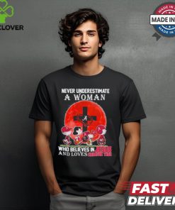 Peanuts Characters Never Underestimate A Woman Who Believes In Jesus And Loves Alabama Crimson Tide Shirt