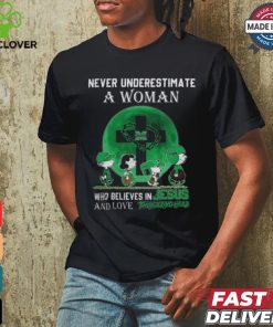 Peanuts Characters Never Underestimate A Woman Who Believes In Jesus And Loves Marshall Thundering Herd Shirt