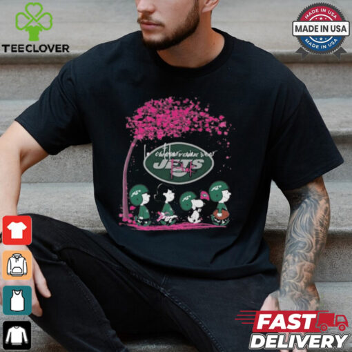 Peanuts Characters New York Jets In October We Wear Pink 2024 Shirt