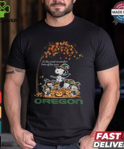 Peanuts Characters Oregon Ducks Halloweens It’s The Most Wonderful Time Of The Year Shirt