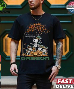 Peanuts Characters Oregon Ducks Halloweens It’s The Most Wonderful Time Of The Year Shirt