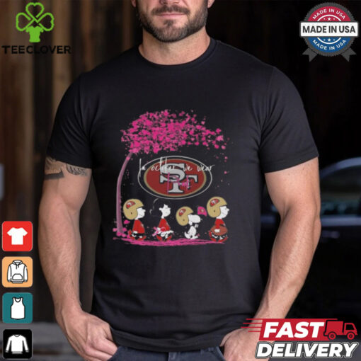 Peanuts Characters San Francisco 49ers In October We Wear Pink 2024 Shirt