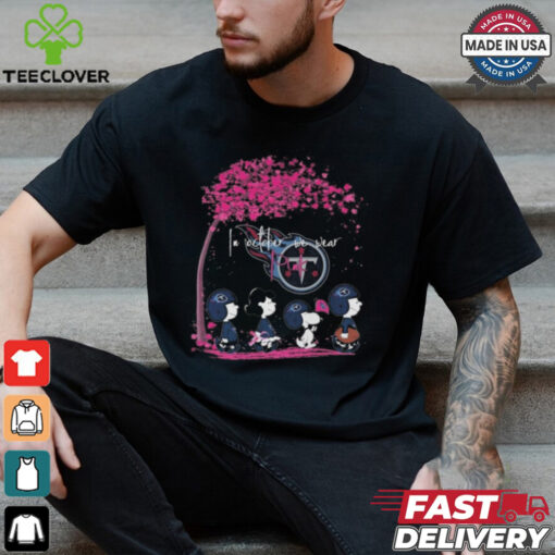 Peanuts Characters Tennessee Titans In October We Wear Pink 2024 Shirt