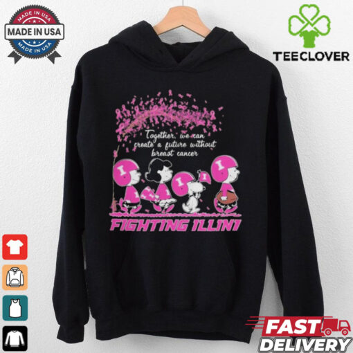 Peanuts Characters Together We Can Create A Future Without Breast Cancer Snoopy Illinois Fighting Illini Shirt