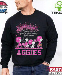 Peanuts Characters Together We Can Create A Future Without Breast Cancer Snoopy Texas A&M Aggies Shirt