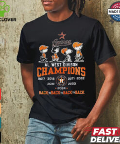 Peanuts Characters X Houston Astros Back 4 Back AL West Division Champions Shirt