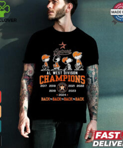 Peanuts Characters X Houston Astros Back 4 Back AL West Division Champions Shirt