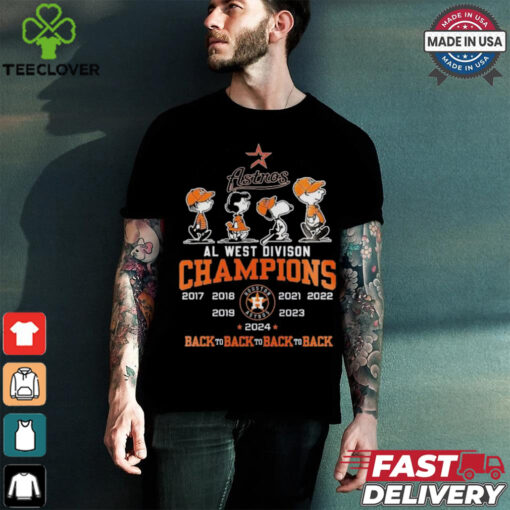 Peanuts Characters X Houston Astros Back 4 Back AL West Division Champions Shirt