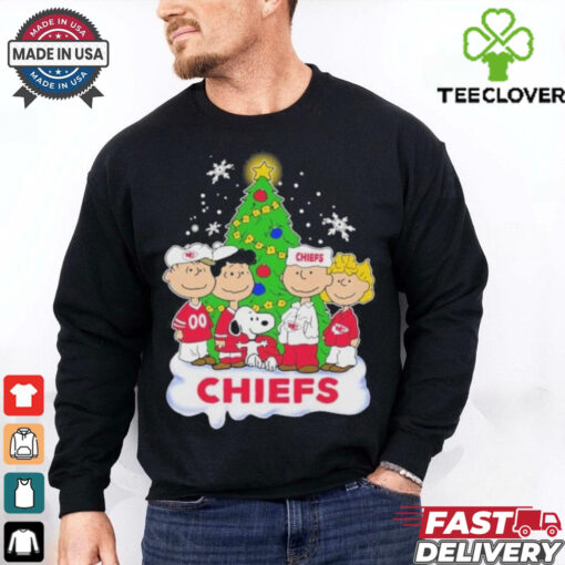 Peanuts Characters X Kansas City Chiefs Merry Christmas Shirt