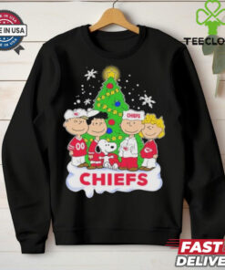 Peanuts Characters X Kansas City Chiefs Merry Christmas Shirt