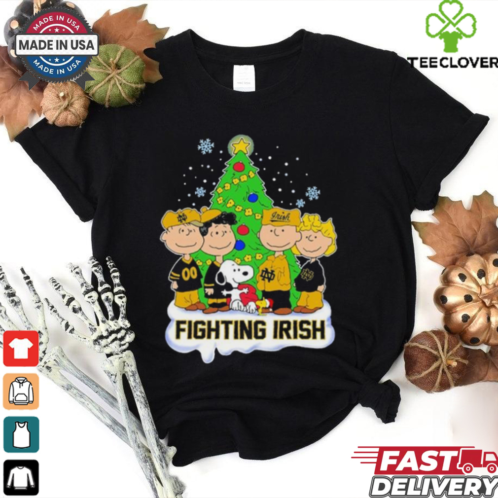 Peanuts Characters X Notre Dame Fighting Irish Merry Christmas Shirt Peanuts Characters X Notre Dame Fighting Irish Merry Christmas Shirt