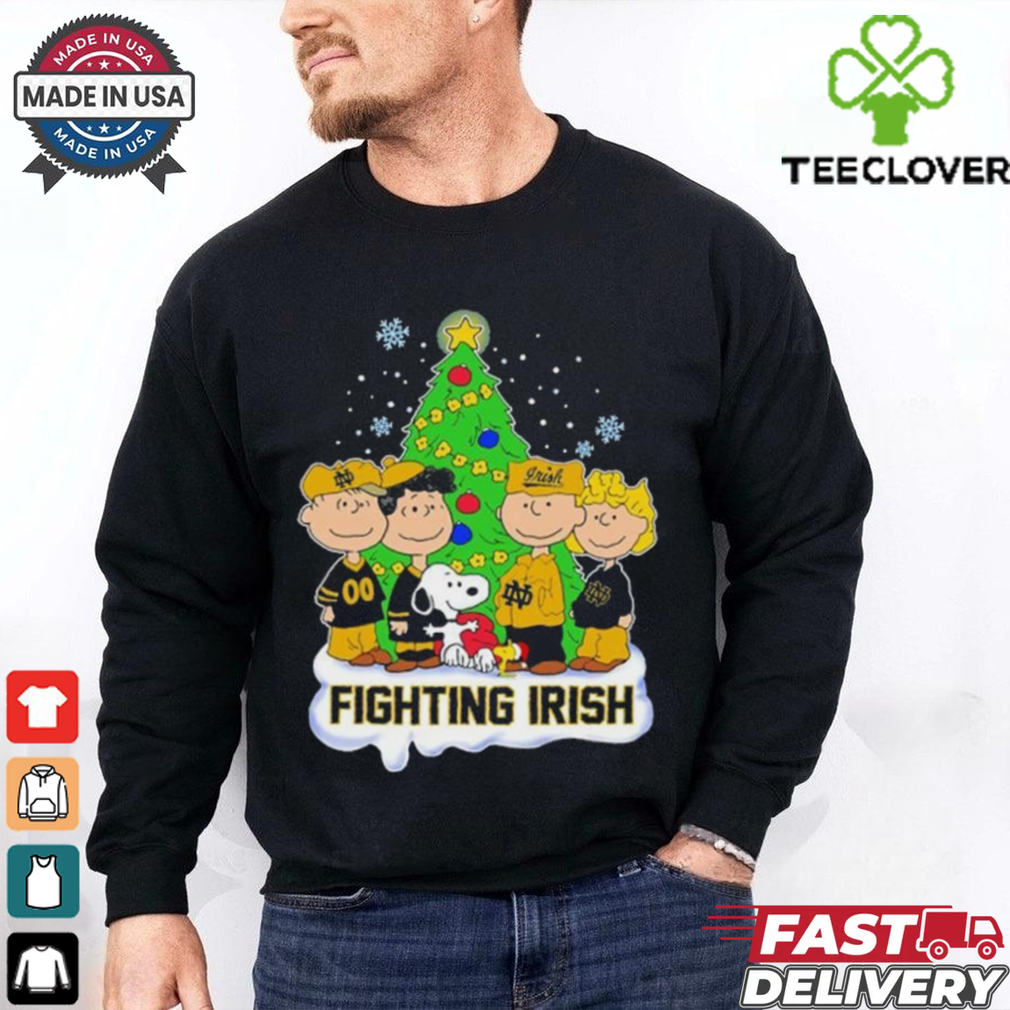 Peanuts Characters X Notre Dame Fighting Irish Merry Christmas Shirt Peanuts Characters X Notre Dame Fighting Irish Merry Christmas Shirt