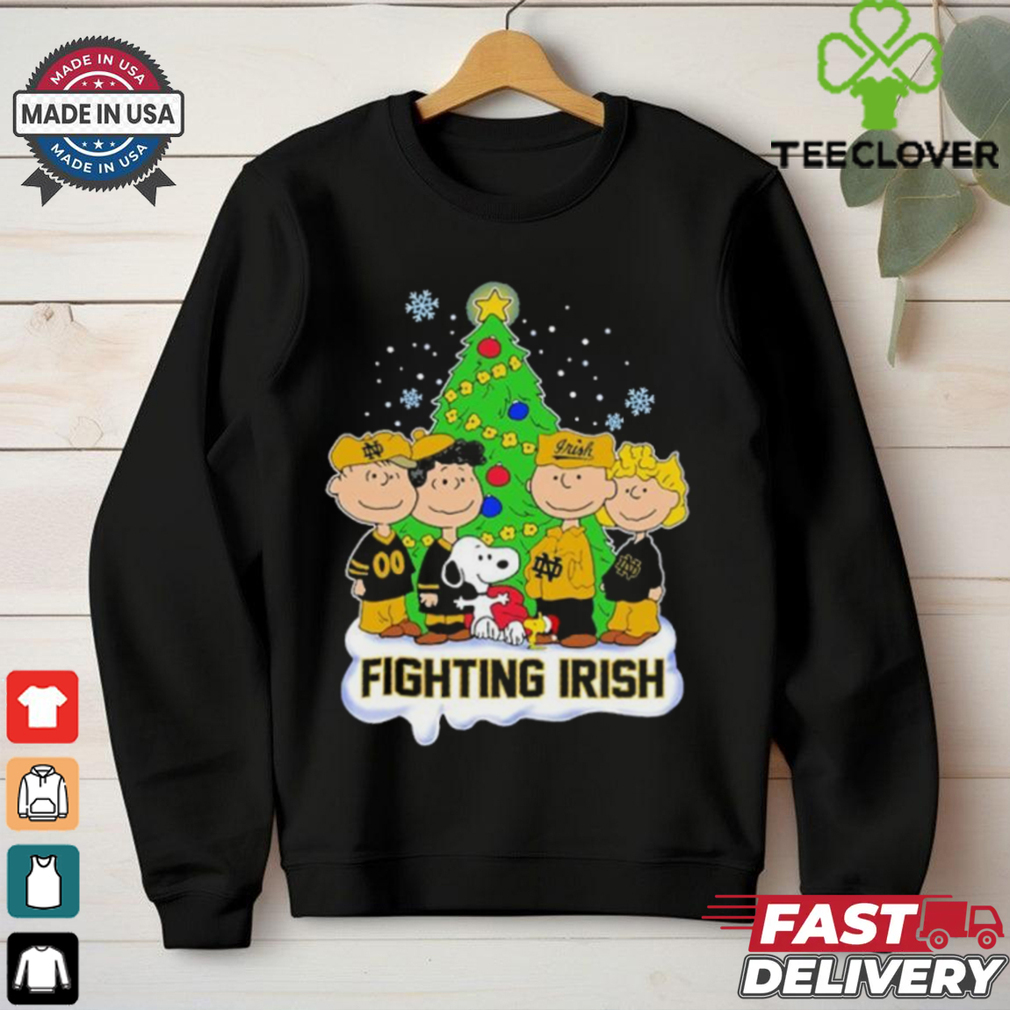 Peanuts Characters X Notre Dame Fighting Irish Merry Christmas Shirt Peanuts Characters X Notre Dame Fighting Irish Merry Christmas Shirt